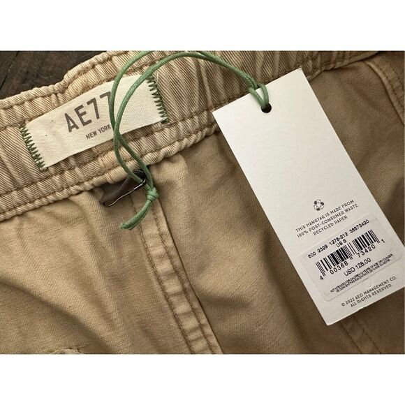 AE77 American Eagle Tan Men’s Pull On Shorts With Elastic Waist Size Small - Picture 3 of 5